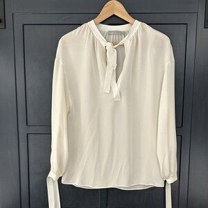 Vince Silk Poet Blouse - Size XS, White